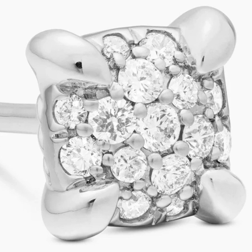 2024 David Yurman Petite Chatelaine 18K White Gold diamond Stud Earrings $1250 - Picture 6 of 9